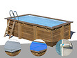 GRE - Kit piscine bois Gré Marbella 4,20 x 2,70 x 1,17 m + Bâche hiver + Bâche à bulles + Alarme - vignette
