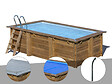 GRE - Kit piscine bois Gré Marbella 4,20 x 2,70 x 1,17 m + Bâche hiver + Bâche à bulles + Douche - vignette