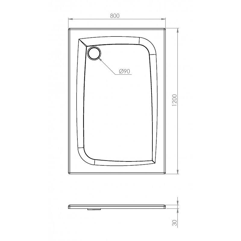 ALLIBERT - Receveur de douche extra-plat texture effet pierre MOONEO RECTANGLE 120 x 80 cm gris - large
