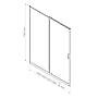 ONDEE - Façade NAPA - Façade coulissante 120x195x0,6cm - Verre trempé - Finitions noir - large