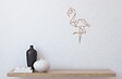 HOMEMANIA - Décoration Murale Flamant - Art Mural - Animal - Pour Le Salon, La Chambre À Coucher - Couleur Acier Cuivré, 31 X 0,15 X 50 Cm - vignette