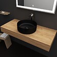 PLANETE_BAIN - Plan de toilette 100 cm à suspendre pour vasque à poser décor chêne - Body - vignette
