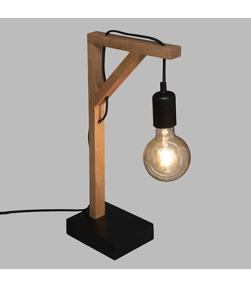 lampe à poser en bois h 46 cm