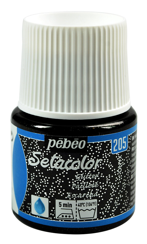 PEBEO - Setacolor tissus clairs pailletes 45ml onyx - large