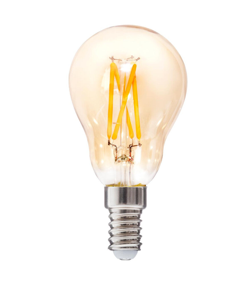 ATMOSPHERA - Ampoule LED ambrée et filament droit E14 A48 2W - large