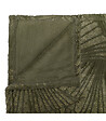 ATMOSPHERA - Plaid Flanelle Vert Kaki motif Doré en relief 180 x 230 cm - vignette