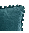 ATMOSPHERA - Coussin déhoussable avec Pompons Bleu Canard 40 x 40 cm - vignette