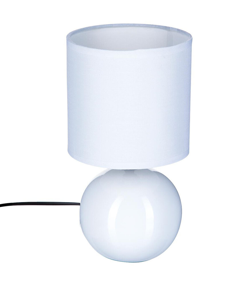lampe en céramique pied boule blanc