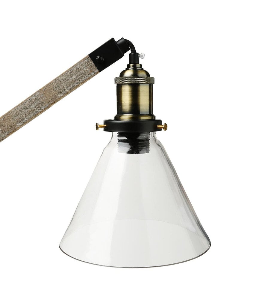 ATMOSPHERA - Lampe en Bois et Métal & Abat-jour en Verre H 59 cm - large
