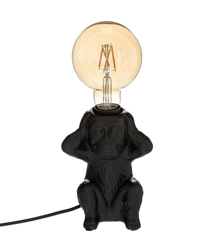 ATMOSPHERA - Lampe Socle Singe en Céramique Noire - large