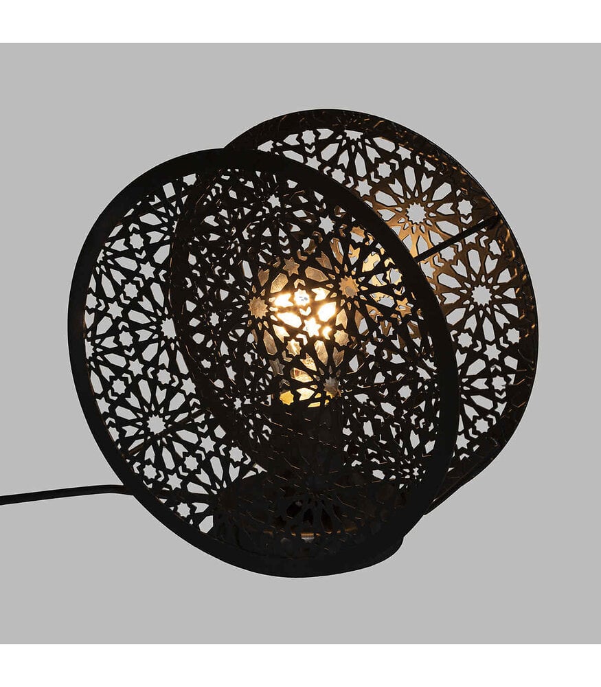 lampe à poser ronde en métal noir d 22 cm