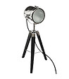 ATMOSPHERA - Lampe Projecteur en métal et pied en Bois brossé noir H 68 cm - vignette
