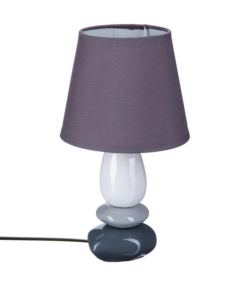 lampe à poser pied en céramique abat-jour en coton h 30 cm