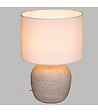 ATMOSPHERA - Lampe à poser en Céramique Beige et Abat jour Blanc H 39.5 cm - vignette