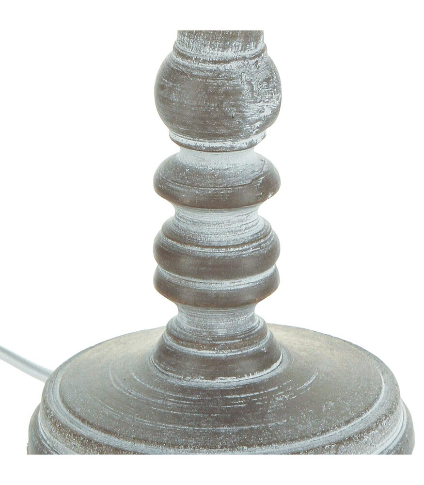 lampe à poser en bois taupe patiné h 35 cm
