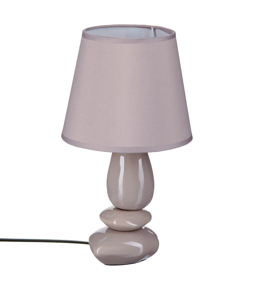 lampe à poser pied en céramique abat-jour en coton h 30 cm