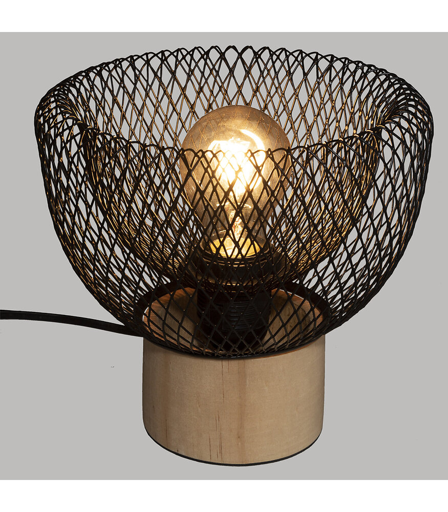 lampe à poser en métal et bois d 20 cm