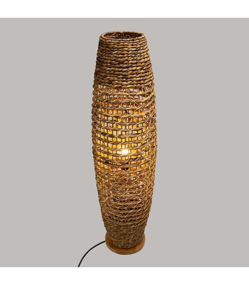 lampadaire en métal et bois naturel h 118 cm