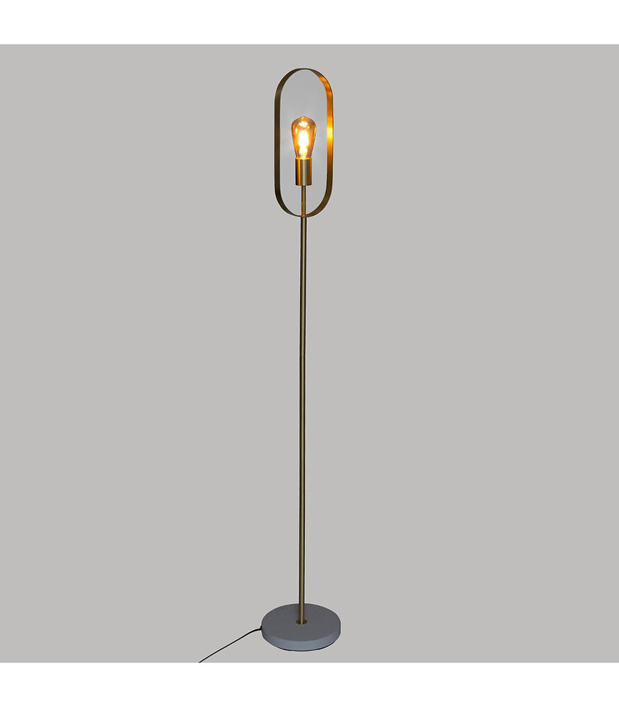 lampadaire en métal doré et base effet marbre h 155 cm