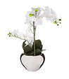 ATMOSPHERA - Plante artificielle Orchidée dans un pot argent H 57 cm - vignette
