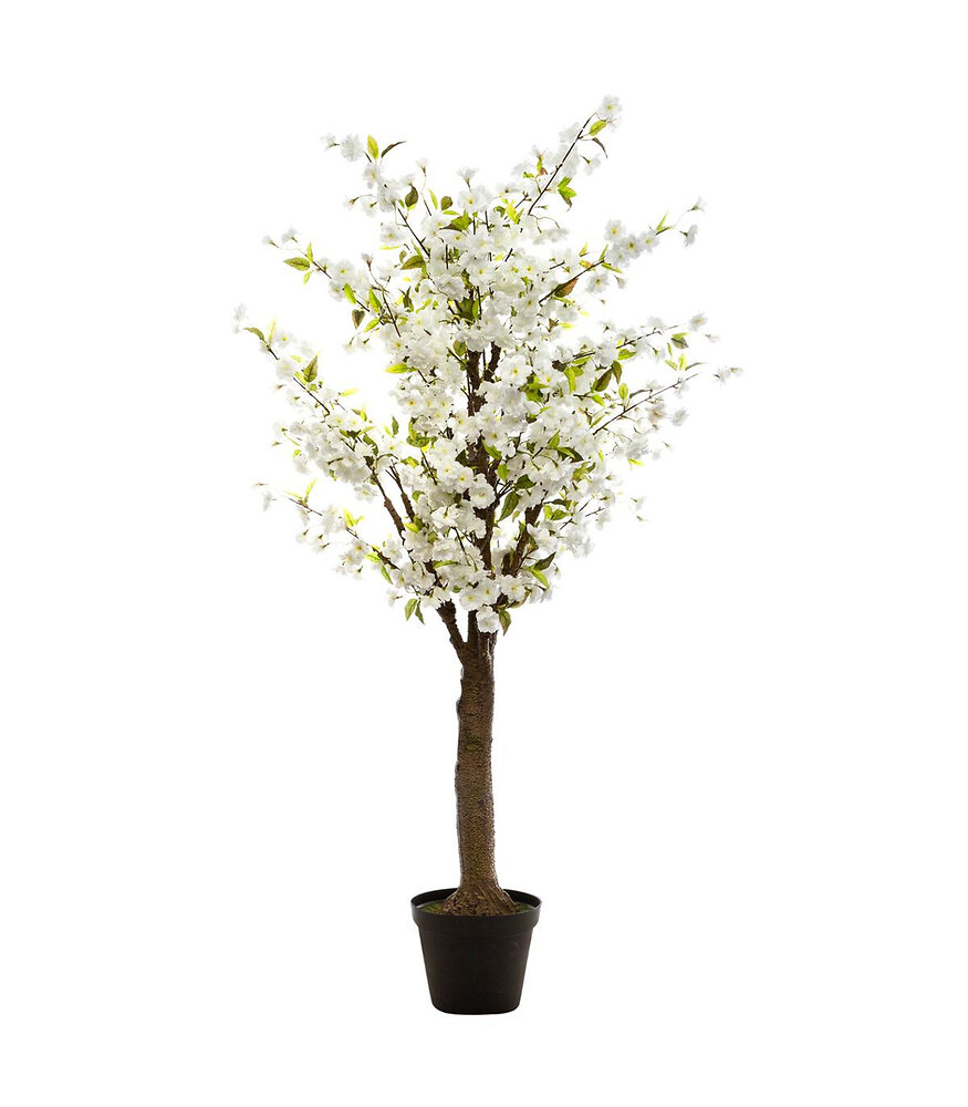 ATMOSPHERA - Plante artificielle Cerisier Blanc dans son Pot H 200 cm - large