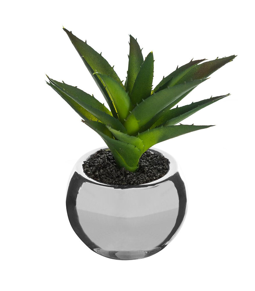 ATMOSPHERA - Plante verte artificielle Pot en céramique H 15 cm - large