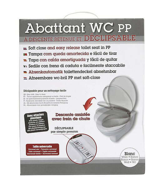 Abattant WC frein de chute plastique blanc 45x37cm - Centrakor