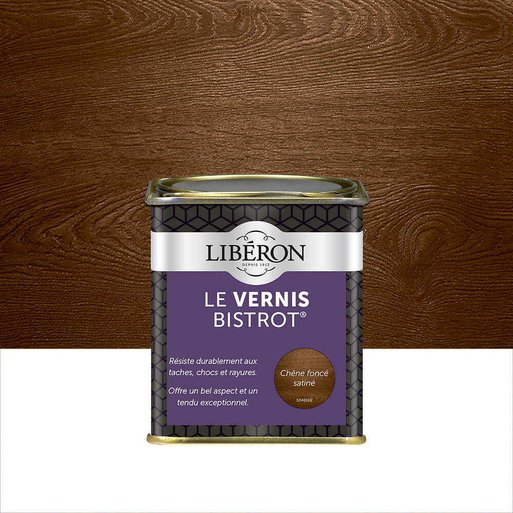LIBERON - Vernis Bistrot Satin Chêne fonce Pot 0.25l - large