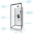 AURLANE - Cabine de douche carrée 90x90x230cm - extra blanc et profilé noir mat - LUNAR SQUARE 90 - vignette