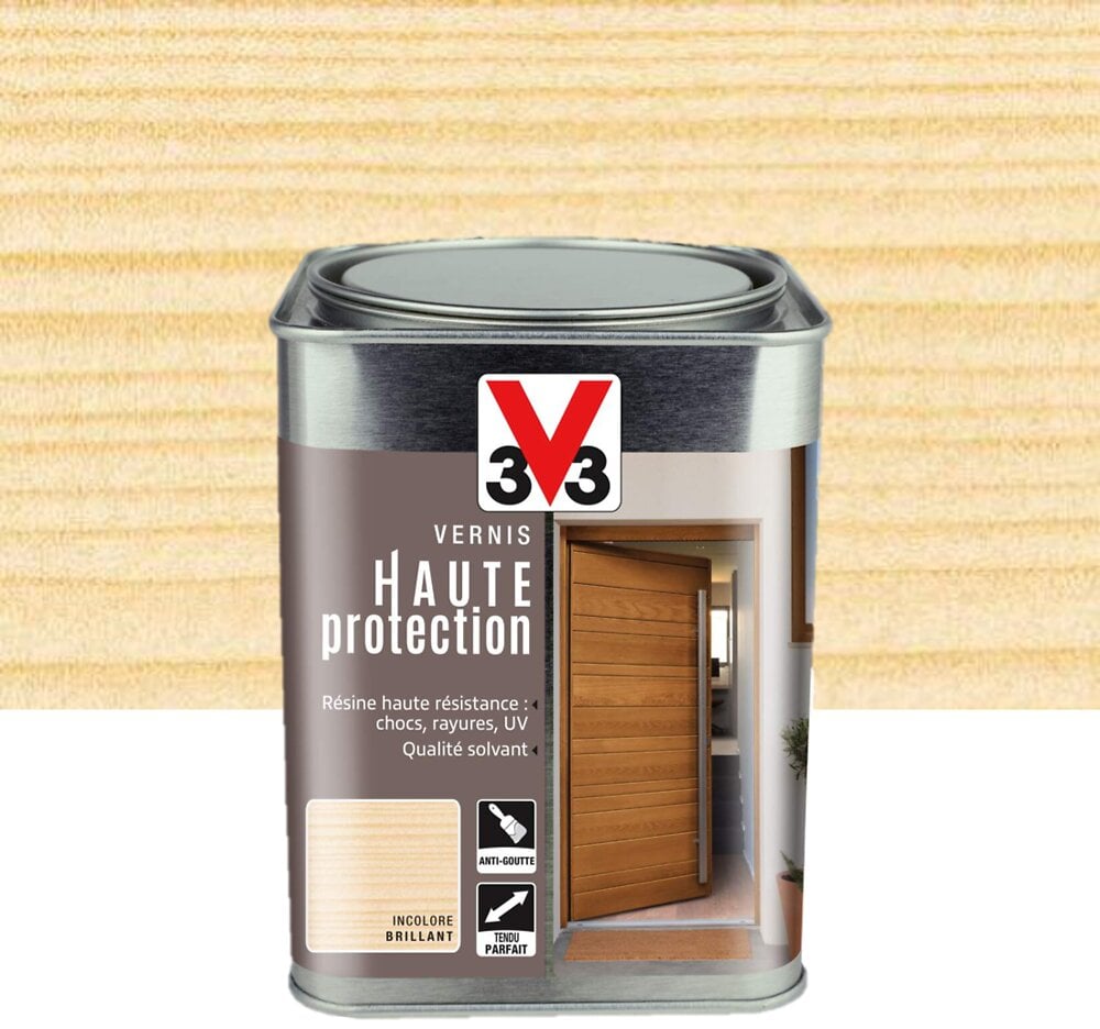 Vernis Haute Protection Ton Bois Incolore Brillant 1 L | Bricomarché