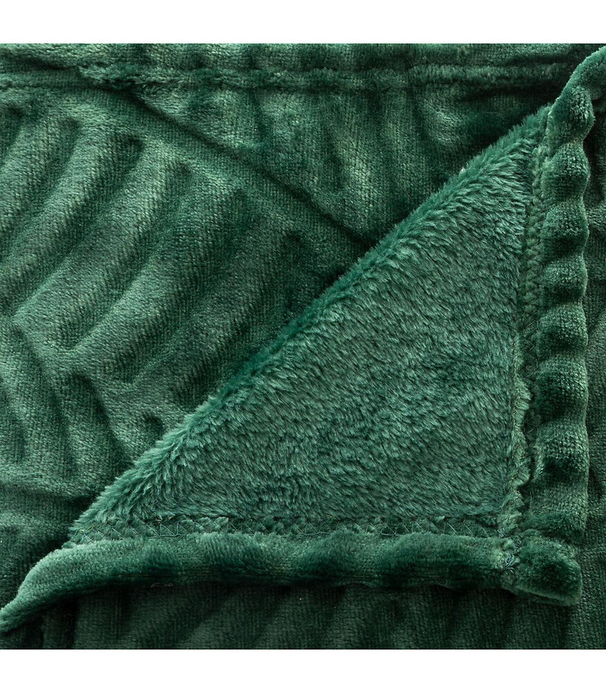 ATMOSPHERA - Plaid Vert motif Feuille en relief 125 x 150  cm - large