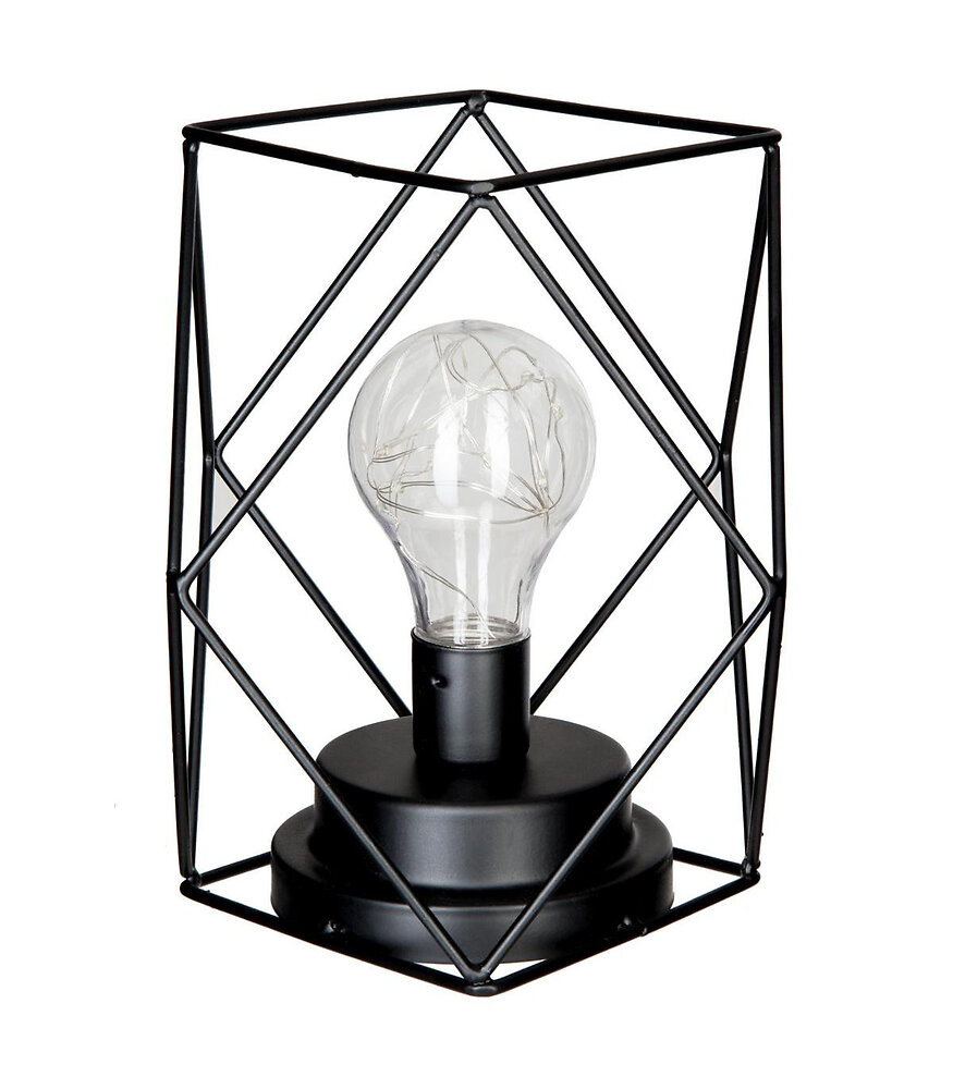 lampe en métal filaire noir microled h 18 cm