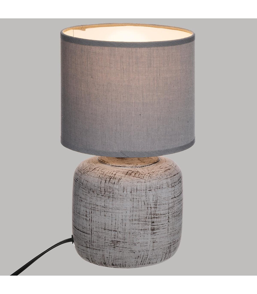 lampe en céramique grise h 26,5 cm