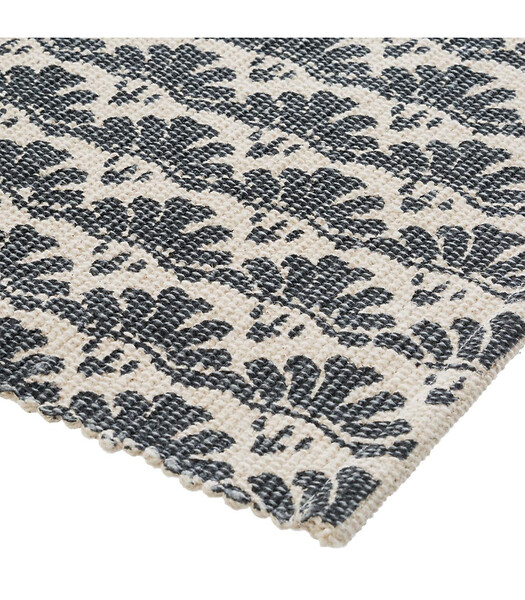 ATMOSPHERA - Tapis décoratif en Coton imprimé Gris Foncé 60 x 90 cm - large
