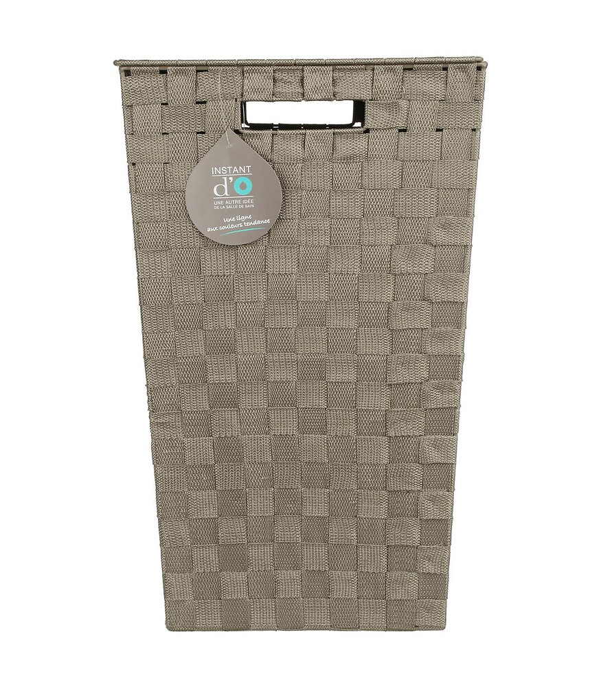 Panier à Linge Taupe avec couvercle H 53 cm Bricomarché