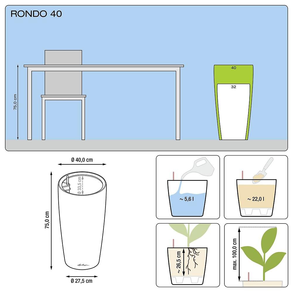 CENTRALE BRICO - Pot Rondo Premium 40 - Kit Complet, Blanc Brillant  Ø 40 Cm - large