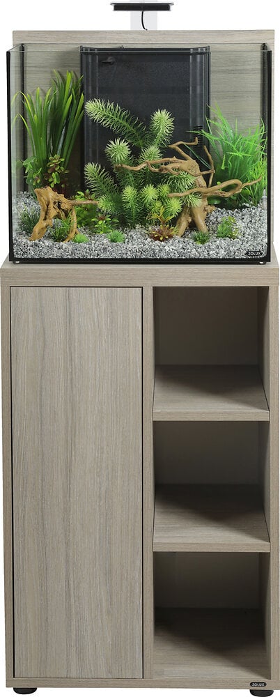 meuble pour aquarium idro 50 - zébrabo gris - 53x30x80cm