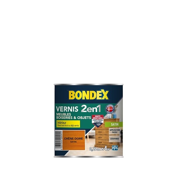 BONDEX - Vernis Bois - Chêne foncé - Mat - 0,25L