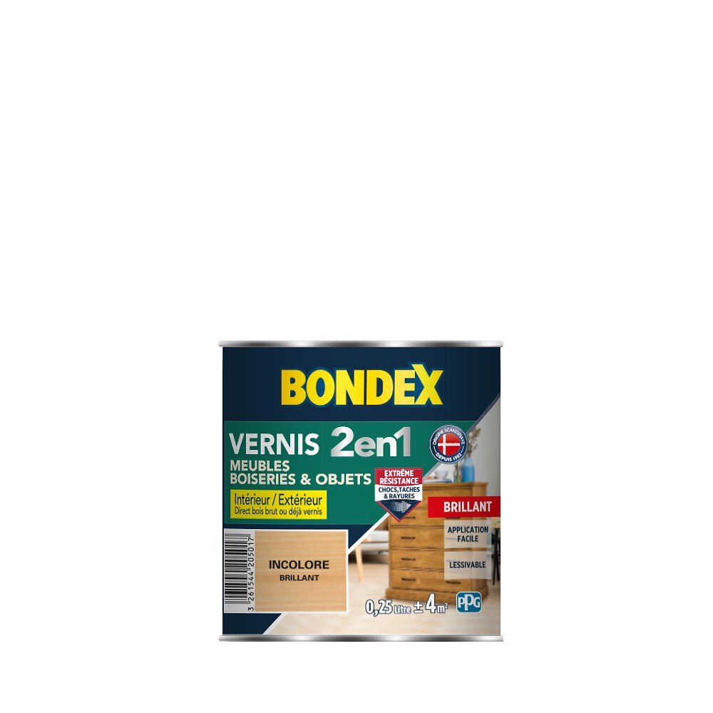 BONDEX - Bondex vernis 2en1 brillant incolore 0,25l - large