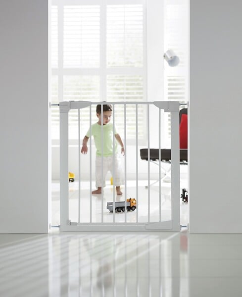 Barrière de sécurité enfant extensible Barrière d'escalier fermeture facile  H.84 x l.180 cm max.Gris