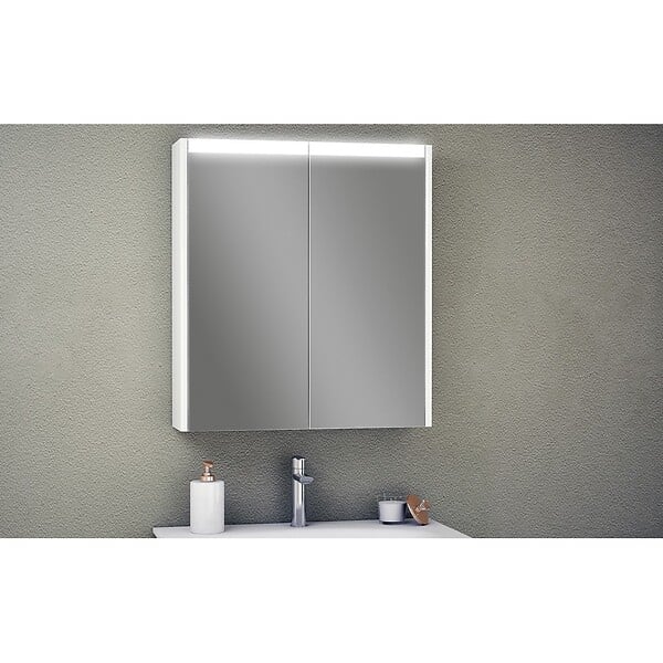 Armoire de toilette 2 portes Miroir LED 60x15x67cm Bricorama