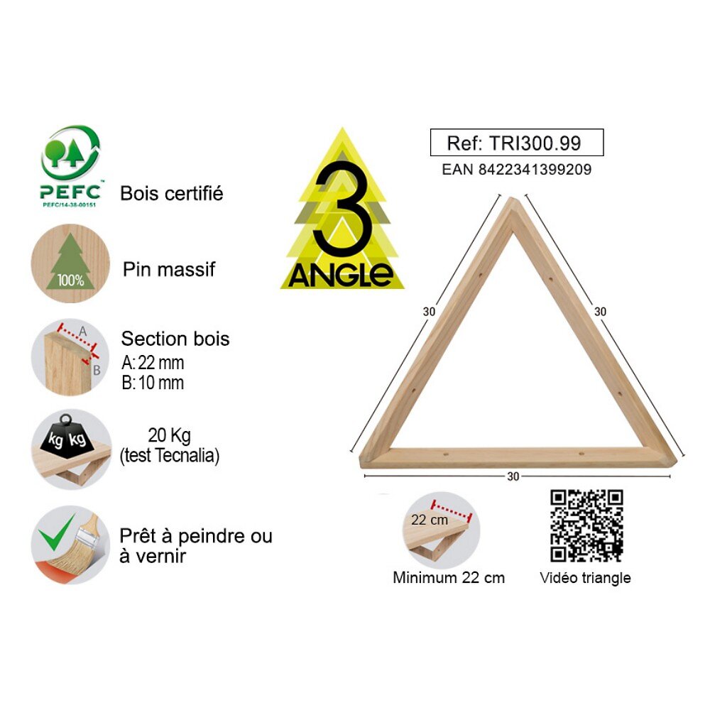 ASTIGARRAG - Equerre Triangle GM pin massif - large