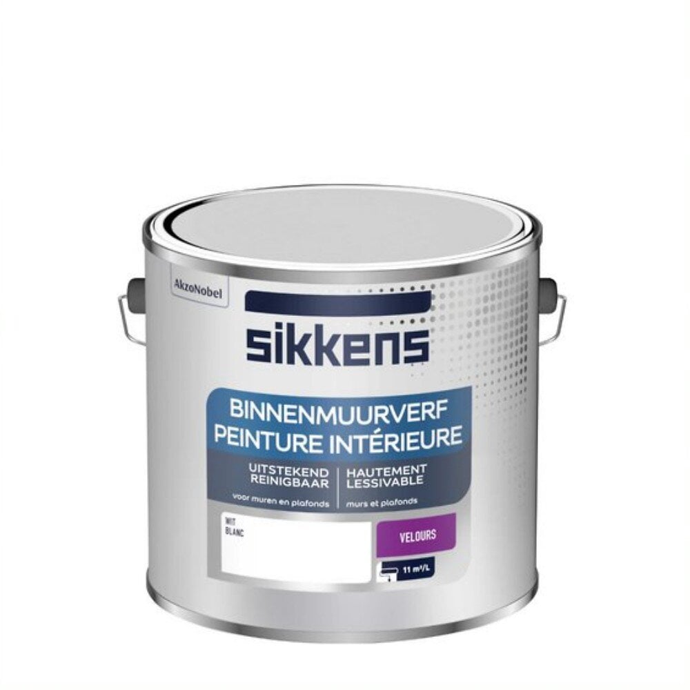 SIKKENS - Peinture Murs et Plafonds - Velours - Blanc - 2.5L - large