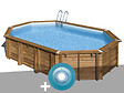 GRE - Kit piscine bois Gré Avocado 6,56 x 4,56 x 1,27 m + Spot - vignette