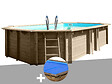 GRE - Kit piscine bois Gré Safran 6,20 x 3,95 x 1,36 m + Bâche à bulles - vignette