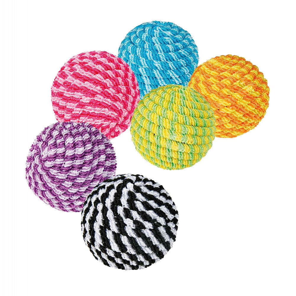 6 balles spirale 4,5 cm pour chat, couleur aléatoires