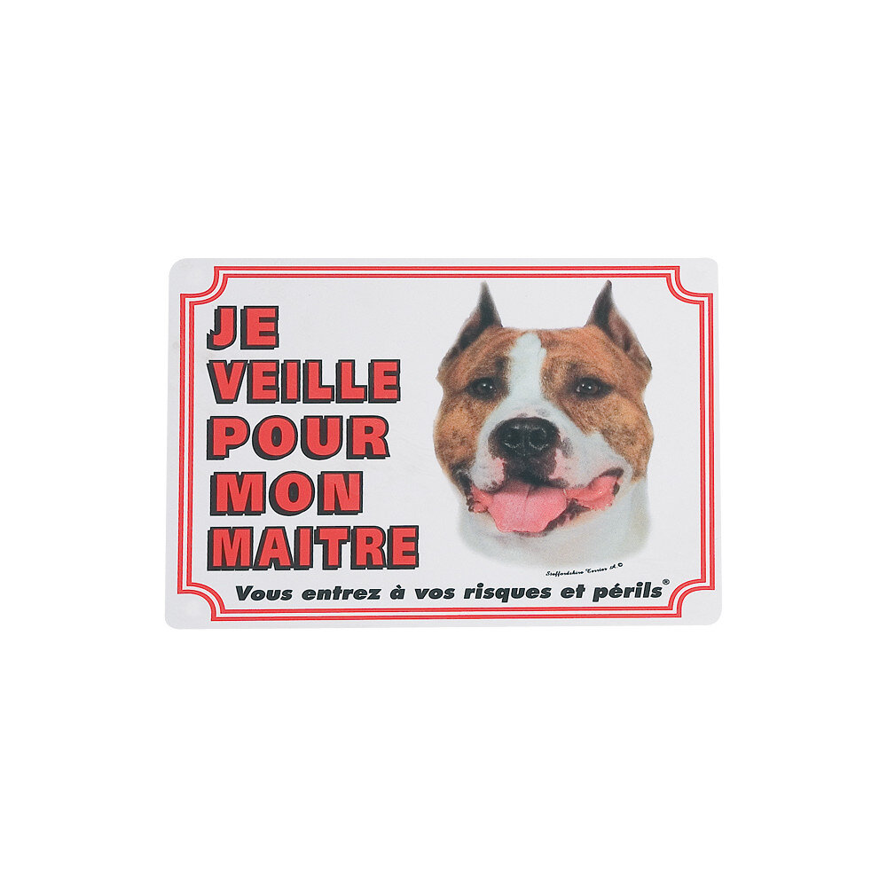 ANIMALLPARADISE - Panneau portail American Staffordshire Terrier chien. - large