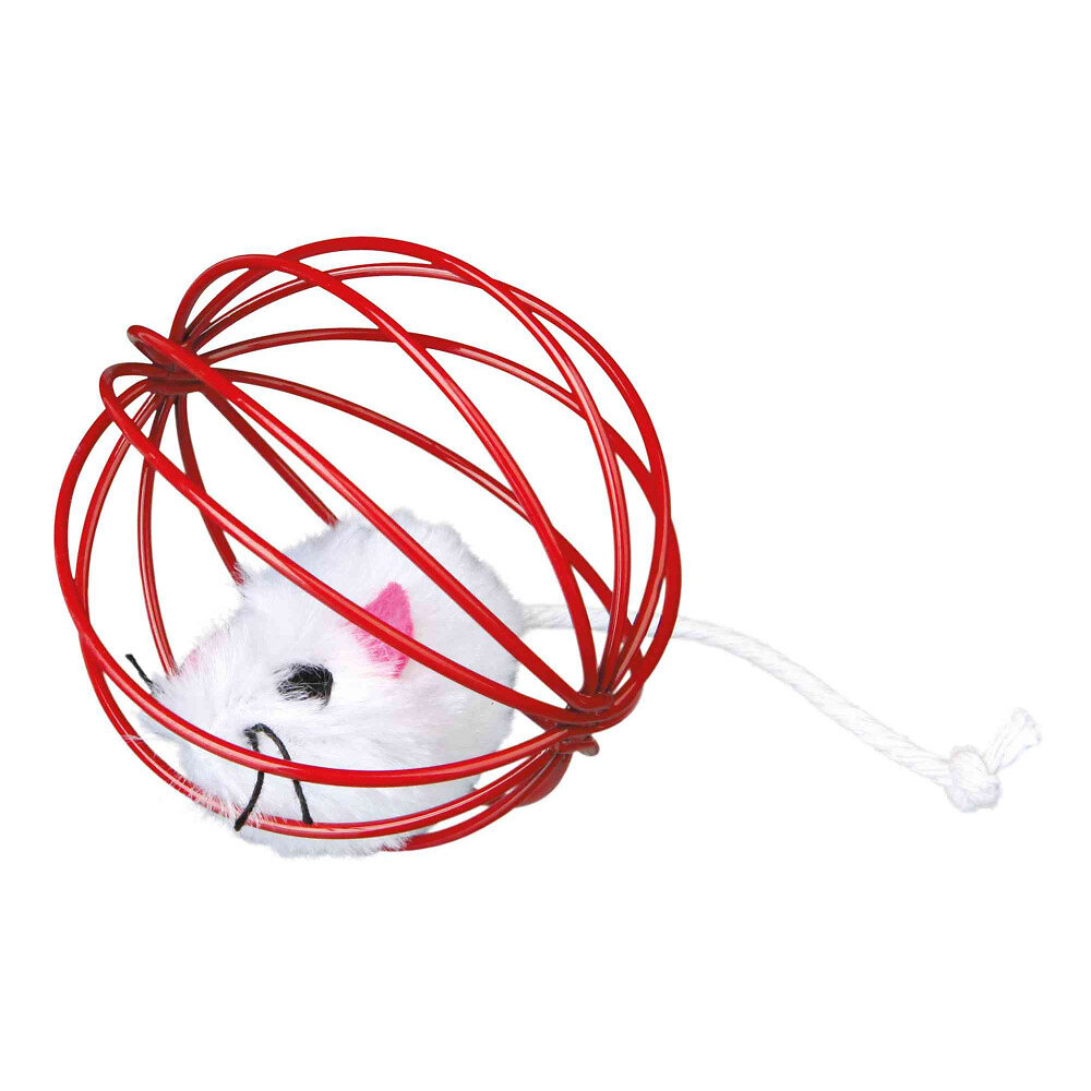4 souris avec balle métal  ø 6 cm coloris: aléatoires  jouet pour chat