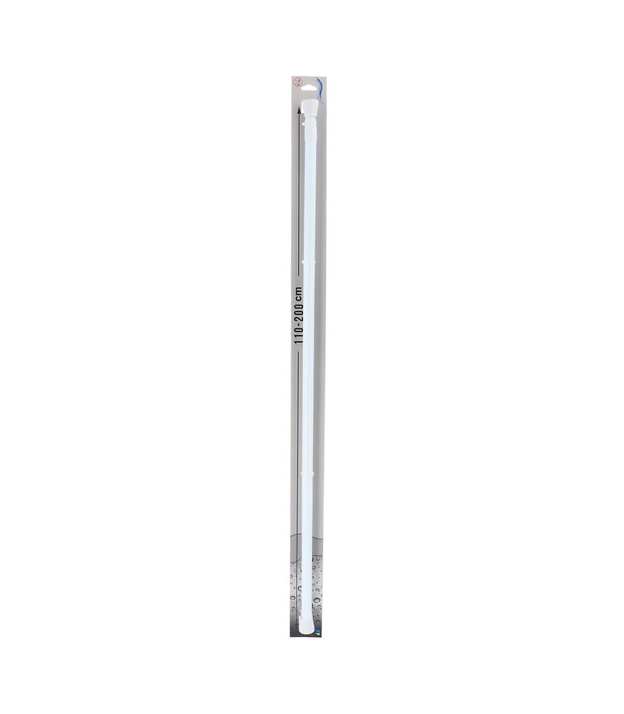 TENDANCE - Barre de douche Tringle extensible de 110 à 200 cm en Aluminium Blanc - large