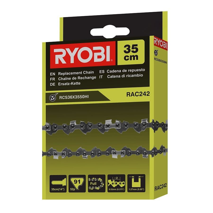 Guide de tronçonneuse 35 cm pour RYOBI RCS1835 + RCS18352C (3/8